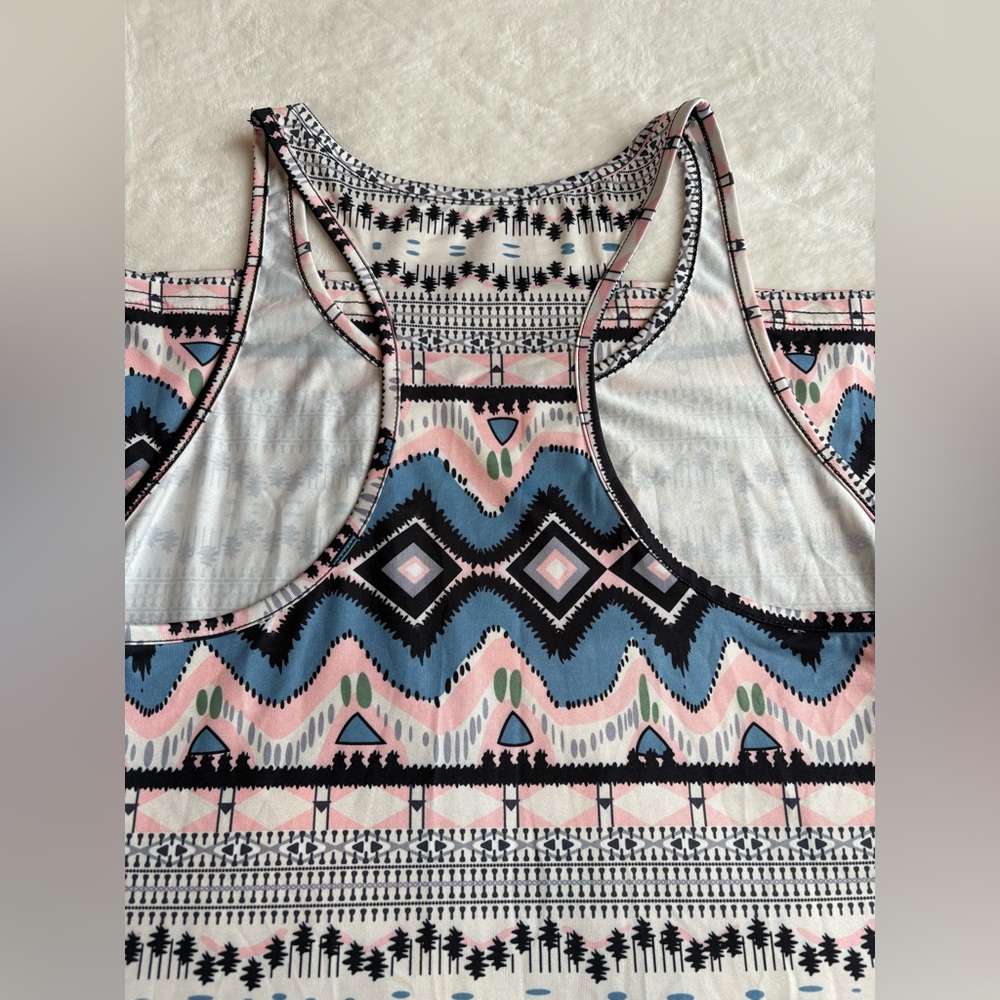 SHEIN Blue and Pink Sheath Midi Dress - Size Small - Picture 5 of 10